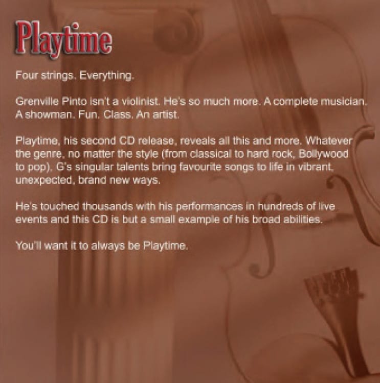 G Pinto - Playtime Album Cover
